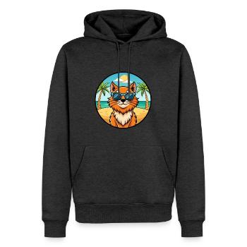 Ingwer Langhaar Katze Rasse Cartoon Sonnenbrille Strand - Männer Premium Bio Hoodie - Anthrazit meliert - Vorne - Thijin (182cm)