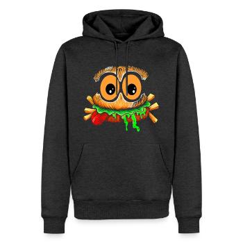 Der schreckliche Snack - Männer Premium Bio Hoodie - Anthrazit meliert - Vorne - Thijin (182cm)