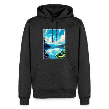 Donau Europa Vintage Reiseplakat Souvenir - Männer Premium Bio Hoodie - Anthrazit meliert - Vorne - Thijin (182cm)