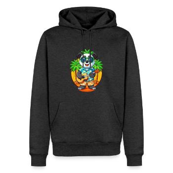 Lustige Panda Sommer Strand Sonnenbrille Hawaiianisch - Männer Premium Bio Hoodie - Anthrazit meliert - Vorne - Thijin (182cm)