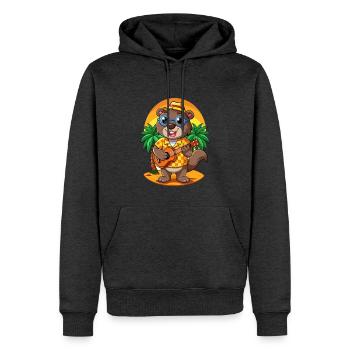 Lustige Biber Cartoon Sommer Strand Sonnenbrille - Männer Premium Bio Hoodie - Anthrazit meliert - Vorne - Thijin (182cm)