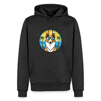 Smooth Collie Hunderasse Cartoon Sonnenbrille Strand - Männer Premium Bio Hoodie - Anthrazit meliert - Vorne - Thijin (182cm)