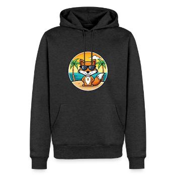 Fuchs Lustige Cartoon Sommer Strand Sonnenbrille Aufkleber - Männer Premium Bio Hoodie - Anthrazit meliert - Vorne - Thijin (182cm)