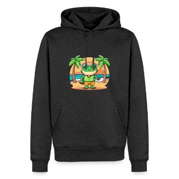 Frosch Lustige Cartoon Sommer Strand Sonnenbrille - Männer Premium Bio Hoodie - Anthrazit meliert - Vorne - Thijin (182cm)