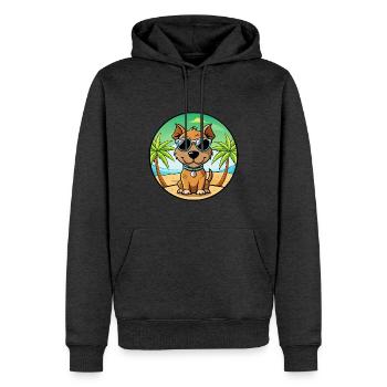 Teddy Roosevelt Terrier Race Chien Dessin Animé Plage - Sweat à capuche Premium bio Homme - anthracite chiné - Devant - Thijin (182cm)