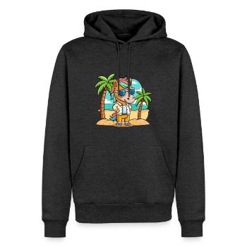 Cheval Drôle Dessin Animé Plage Été Lunettes de soleil - Sweat à capuche Premium bio Homme - anthracite chiné - Devant - Thijin (182cm)