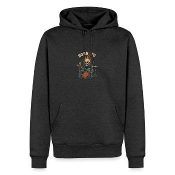 Né pour tambouriner - Sweat à capuche Premium bio Homme - anthracite chiné - Devant - Thijin (182cm)
