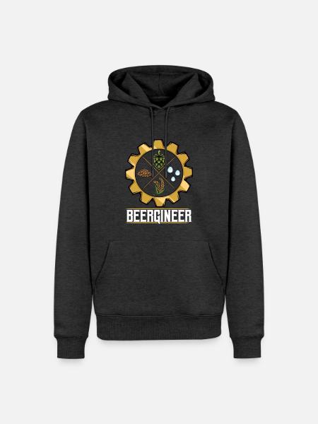 Beergineer Brau-Gear Emblem - Men’s Premium Organic Hoodie - heather anthracite