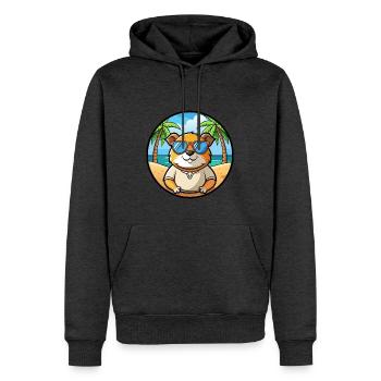 Cochon d’Inde Drôle Dessin Animé Plage Été Lunettes de soleil - Sweat à capuche Premium bio Homme - anthracite chiné - Devant - Thijin (182cm)