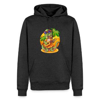 Drôle Serpent Dessin Animé Plage D’été Lunettes De Soleil Guitare - Sweat à capuche Premium bio Homme - anthracite chiné - Devant - Thijin (182cm)