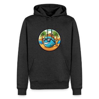 Fisch Lustige Cartoon Sommer Strand Sonnenbrille Aufkleber - Männer Premium Bio Hoodie - Anthrazit meliert - Vorne - Thijin (182cm)