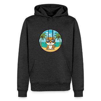 Zypern Katzenrasse Cartoon Sonnenbrille Strand - Männer Premium Bio Hoodie - Anthrazit meliert - Vorne - Thijin (182cm)