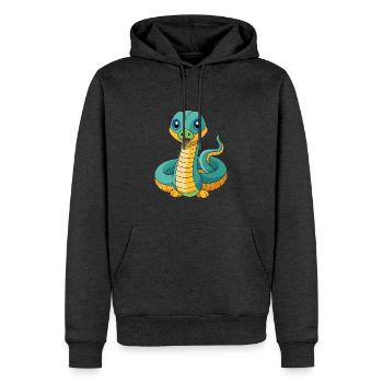 Anaconda Cute Mascot Cartoon Character Kawaii - Men’s Premium Organic Hoodie - heather anthracite - Front - Thijin (182cm)