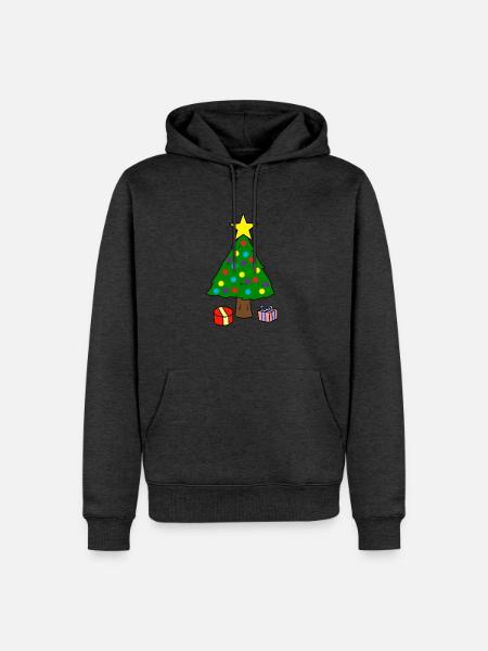 Weihnachtsbaum - Männer Premium Bio Hoodie - Anthrazit meliert