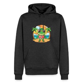Frosch Lustige Cartoon Sommer Strand Sonnenbrille - Männer Premium Bio Hoodie - Anthrazit meliert - Vorne - Thijin (182cm)