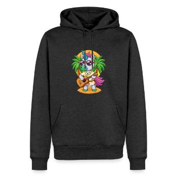 Lustige Einhorn Cartoon Sommer Strand Sonnenbrille - Männer Premium Bio Hoodie - Anthrazit meliert - Vorne - Thijin (182cm)