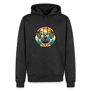 Englische Dogge Hund Rasse Cartoon Sonnenbrille Strand - Männer Premium Bio Hoodie - Anthrazit meliert - Vorne - Thijin (182cm)