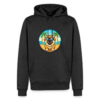 Tibetische Dogge Hunderasse Cartoon Sonnenbrille Strand - Männer Premium Bio Hoodie - Anthrazit meliert - Vorne - Thijin (182cm)