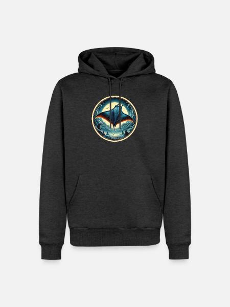 Rochen Fisch - Männer Premium Bio Hoodie - Anthrazit meliert