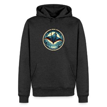 Raie - Sweat à capuche Premium bio Homme - anthracite chiné - Devant - Thijin (182cm)