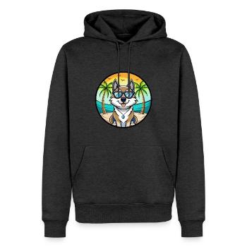 Schwedischer Elchhund Hunderasse Cartoon Sonnenbrille Strand - Männer Premium Bio Hoodie - Anthrazit meliert - Vorne - Thijin (182cm)