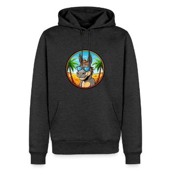 Esel Lustige Cartoon Sommer Strand Sonnenbrille Cool - Männer Premium Bio Hoodie - Anthrazit meliert - Vorne - Thijin (182cm)