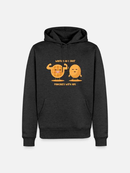 Kraftvolle Waffel Muskelvergleich - Männer Premium Bio Hoodie - Anthrazit meliert