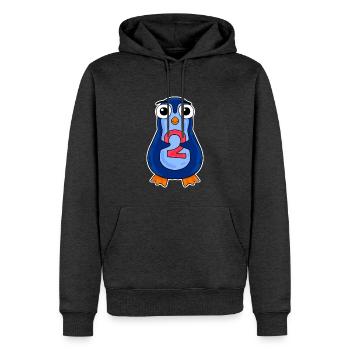 penguin 2 jahre alt - Zwei - Nummer 2 - 2 Klasse - Männer Premium Bio Hoodie - Anthrazit meliert - Vorne - Thijin (182cm)