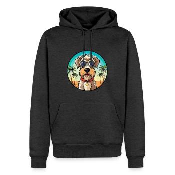 Weich beschichtete Wheaten Terrier Hunderasse Karikatur - Männer Premium Bio Hoodie - Anthrazit meliert - Vorne - Thijin (182cm)