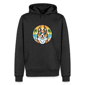 Scotch Collie Hunderasse Cartoon Sonnenbrille Strand - Männer Premium Bio Hoodie - Anthrazit meliert - Vorne - Thijin (182cm)