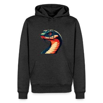 Schlange Cartoon Figur Buntes Haustier Tier - Männer Premium Bio Hoodie - Anthrazit meliert - Vorne - Thijin (182cm)