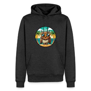 Eule Lustige Cartoon Sommer Strand Sonnenbrille Aufkleber - Männer Premium Bio Hoodie - Anthrazit meliert - Vorne - Thijin (182cm)