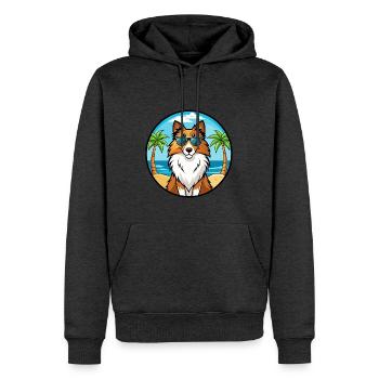 Sheltie Dog Breed Cartoon Sunglasses Beach - Men’s Premium Organic Hoodie - heather anthracite - Front - Thijin (182cm)
