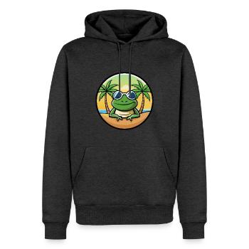 Frosch Lustige Cartoon Sommer Strand Sonnenbrille Aufkleber - Männer Premium Bio Hoodie - Anthrazit meliert - Vorne - Thijin (182cm)