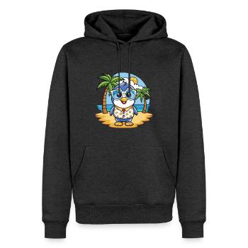 Pinguin Lustige Cartoon Sommer Strand Sonnenbrille - Männer Premium Bio Hoodie - Anthrazit meliert - Vorne - Thijin (182cm)