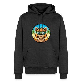 Griffon Bruxellois Hunderasse Cartoon Sonnenbrille - Männer Premium Bio Hoodie - Anthrazit meliert - Vorne - Thijin (182cm)