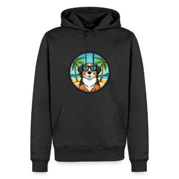 Grand Bouvier Suisse Race Cartoon Beach - Sweat à capuche Premium bio Homme - anthracite chiné - Devant - Thijin (182cm)