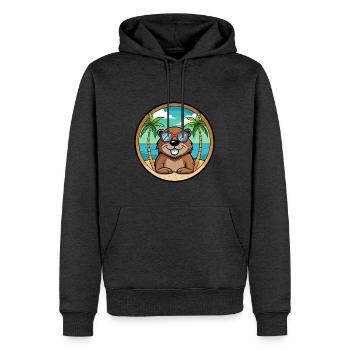 Biber Lustige Cartoon Sommer Strand Sonnenbrille Cool - Männer Premium Bio Hoodie - Anthrazit meliert - Vorne - Thijin (182cm)