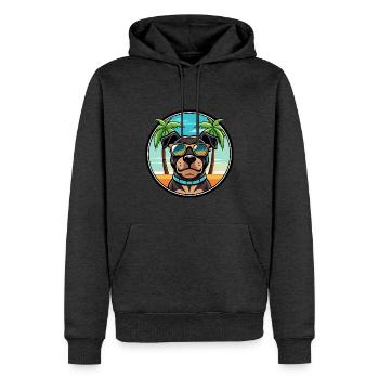 Rottweiler Chien Race Dessin Animé Lunettes De Soleil Plage - Sweat à capuche Premium bio Homme - anthracite chiné - Devant - Thijin (182cm)