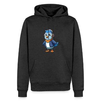 Taube Lustige Zeichentrickfigur Kopfhörer Musik - Männer Premium Bio Hoodie - Anthrazit meliert - Vorne - Thijin (182cm)