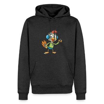 Strauß Lustige Cartoon Figur Kopfhörer Musik - Männer Premium Bio Hoodie - Anthrazit meliert - Vorne - Thijin (182cm)