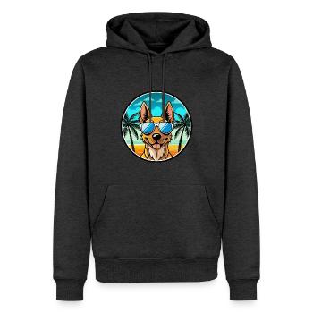Dutch Shepherd Dog Breed Cartoon Sunglasses Beach - Men’s Premium Organic Hoodie - heather anthracite - Front - Thijin (182cm)