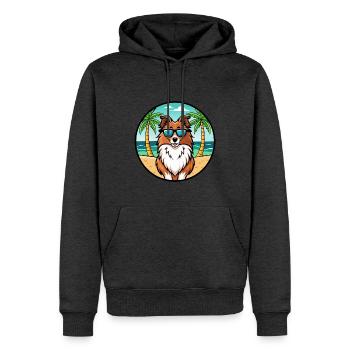 Sheltie Dog Breed Cartoon Sunglasses Beach - Men’s Premium Organic Hoodie - heather anthracite - Front - Thijin (182cm)
