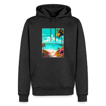 Turks-Caicosinseln Karibik Reiseposter WPA - Männer Premium Bio Hoodie - Anthrazit meliert - Vorne - Thijin (182cm)