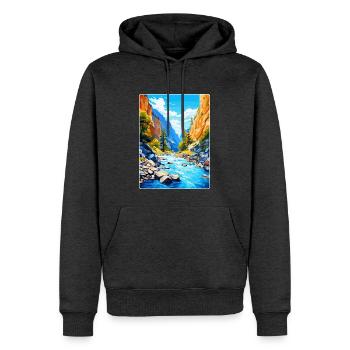 Samaria Schlucht Griechenland Vintage Reise Poster WPA Kunst - Männer Premium Bio Hoodie - Anthrazit meliert - Vorne - Thijin (182cm)