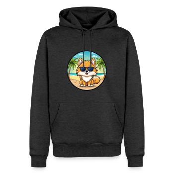 Poméranie Spitz allemand race de chien Cartoon Beach - Sweat à capuche Premium bio Homme - anthracite chiné - Devant - Thijin (182cm)