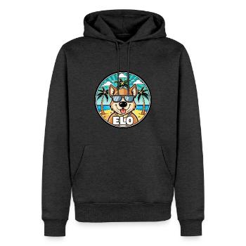 Längerer Spitzname Hund Rasse Cartoon Sonnenbrille Strand - Männer Premium Bio Hoodie - Anthrazit meliert - Vorne - Thijin (182cm)