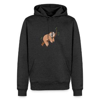 Faultier - Männer Premium Bio Hoodie - Anthrazit meliert - Vorne - Thijin (182cm)