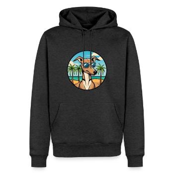 Rampur Windhund Hunderasse Cartoon Sonnenbrille Strand - Männer Premium Bio Hoodie - Anthrazit meliert - Vorne - Thijin (182cm)