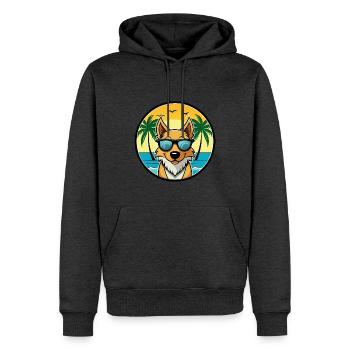 Dänisch Schwedische Bauernhund Rasse Cartoon Sonnenbrille - Männer Premium Bio Hoodie - Anthrazit meliert - Vorne - Thijin (182cm)